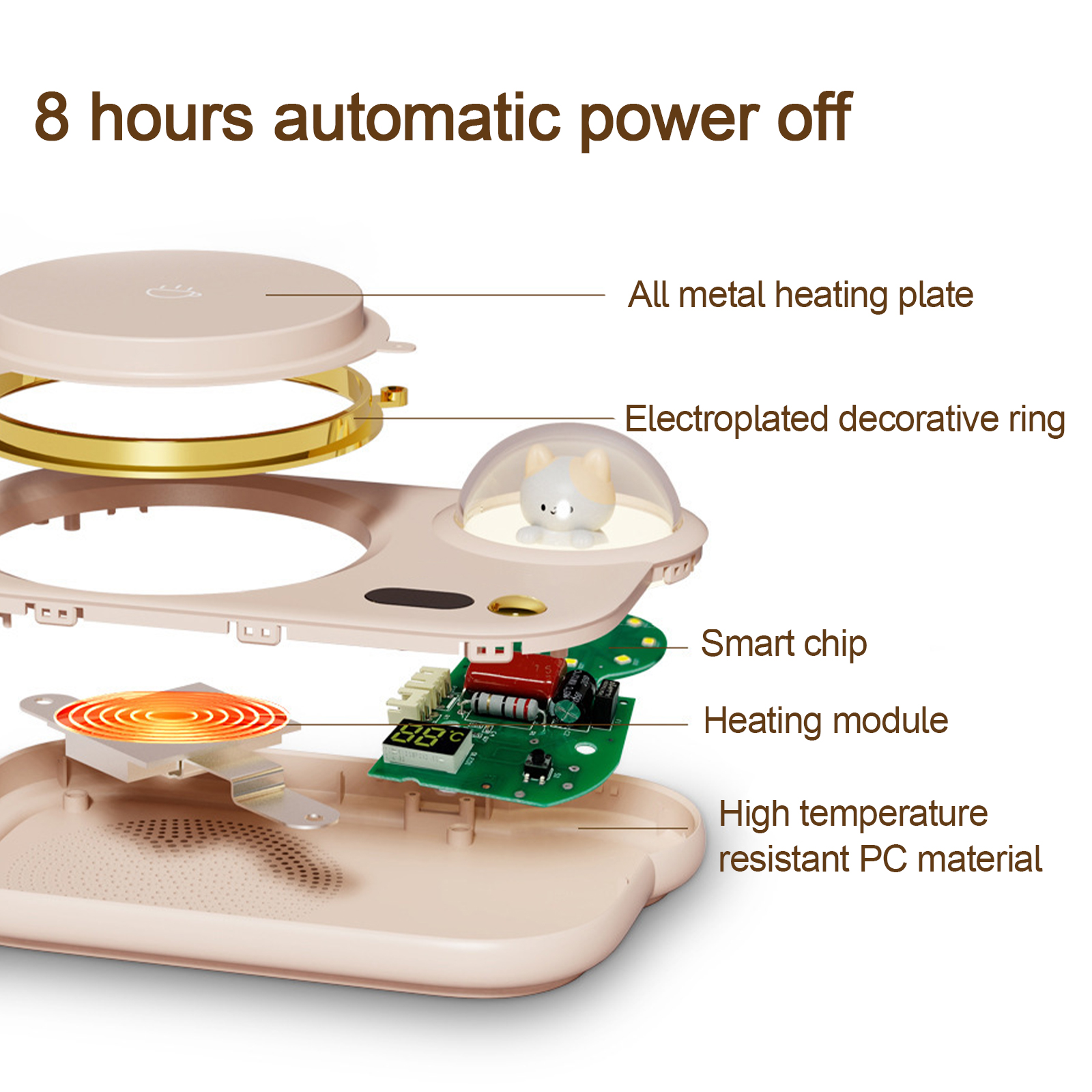 Coffee Cup Heating Pad Warm Coaster Usb With Night Light Home Constant Temperature Thermal Coaster