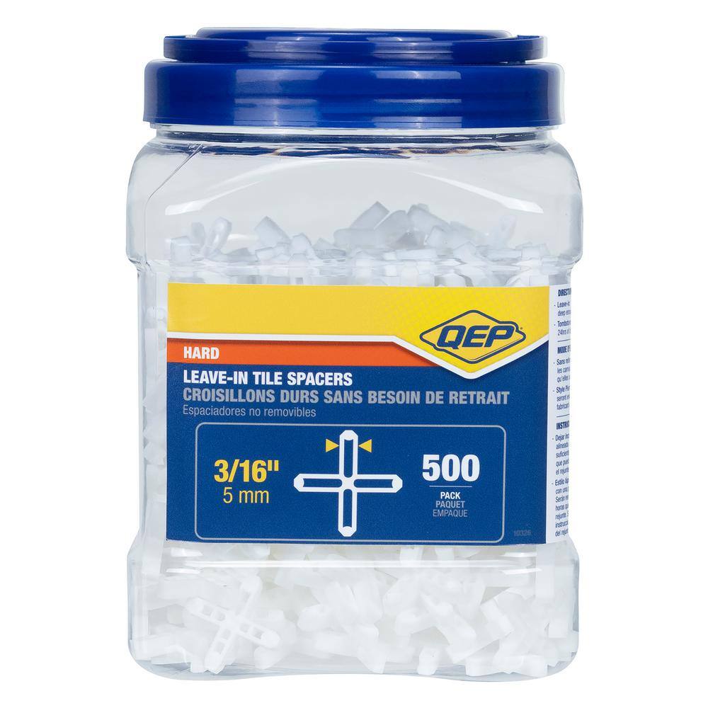 QEP 316 in. Leave-in Hard Style Tile Spacers (Jar of 500) 10326