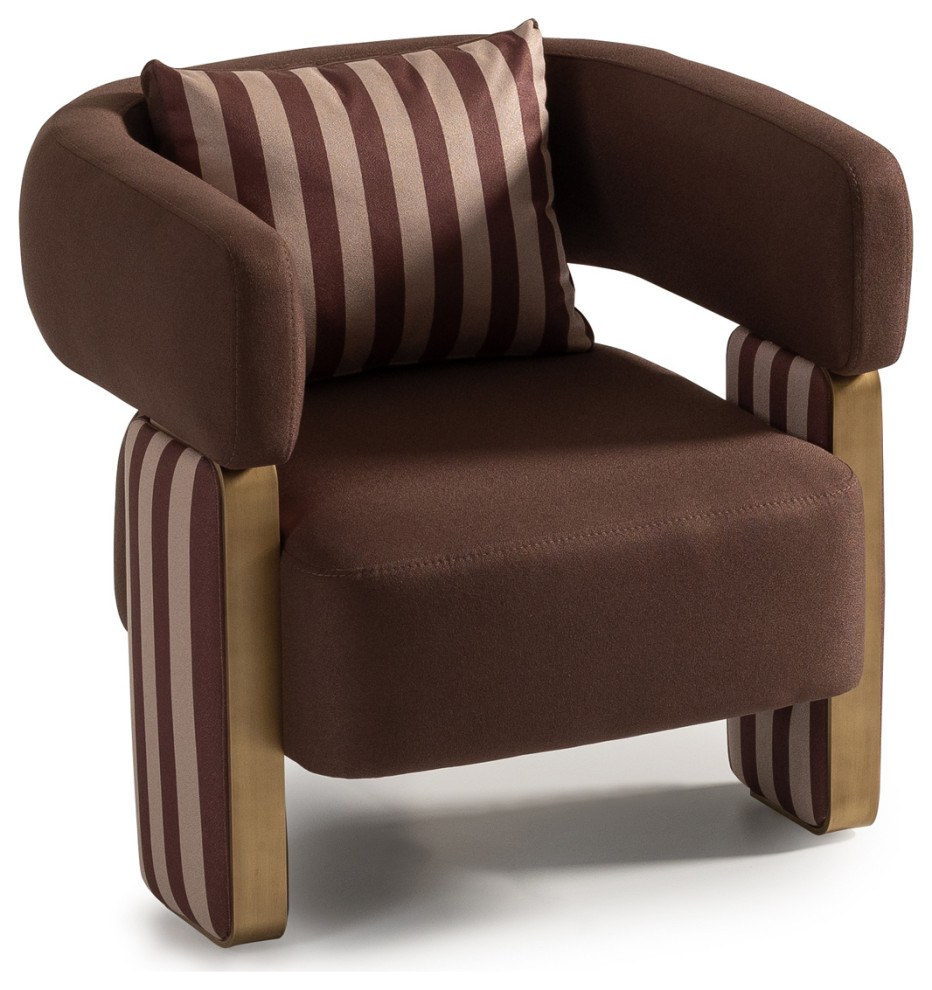 Amora Accent Chair Brown/Eggshell Walnut   Contemporary   Armchairs And Accent Chairs   by Michael Amini  Houzz