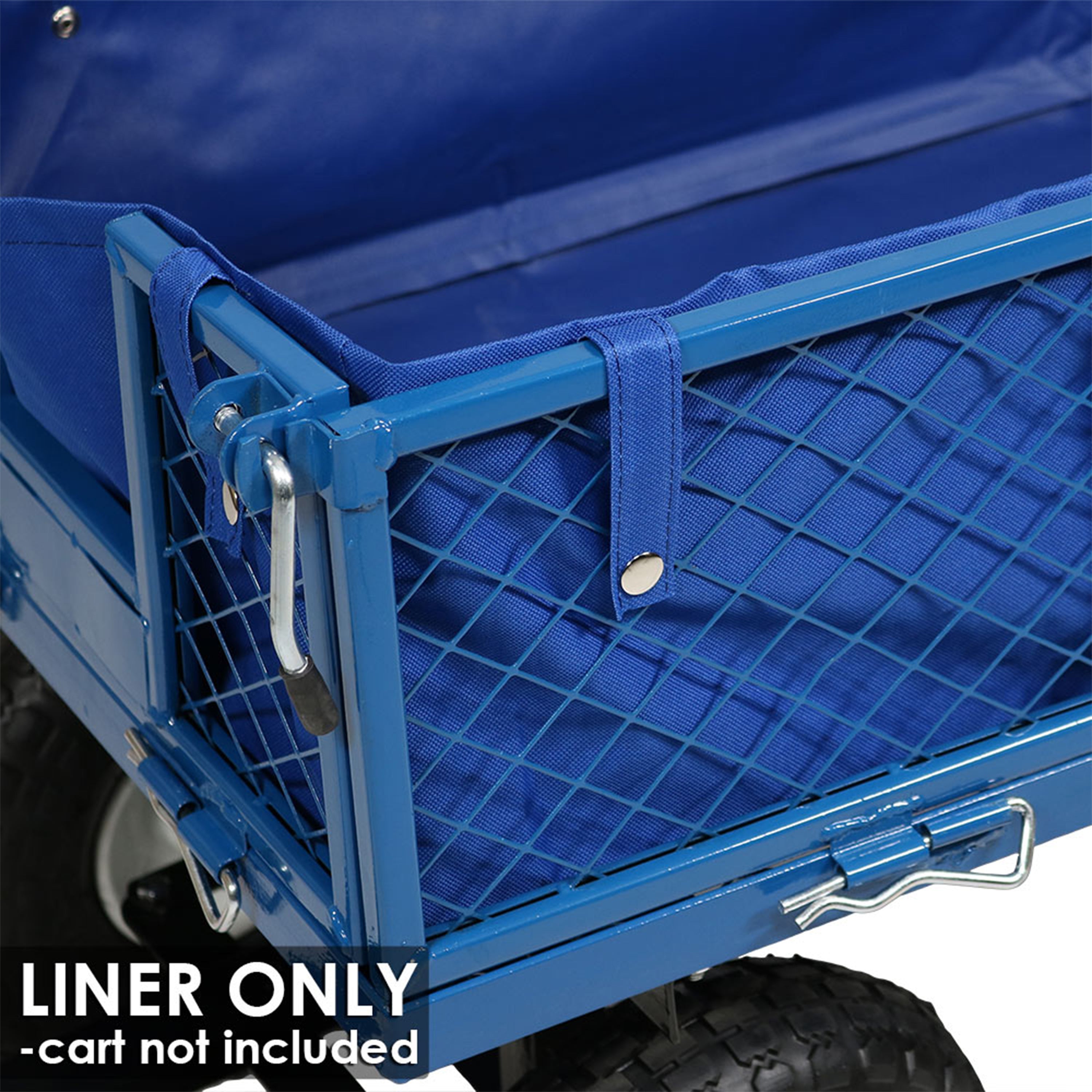 Sunnydaze Outdoor Lawn and Garden Weather-Resistant Heavy-Duty Polyester Utility Wagon Cart Protective Liner - Blue