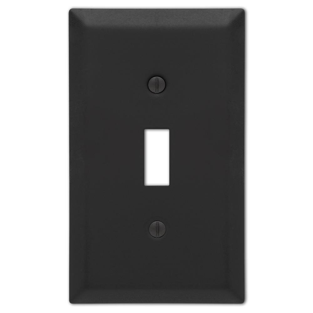 AMERELLE Metallic 1 Gang Toggle Steel Wall Plate - Black 163TMB