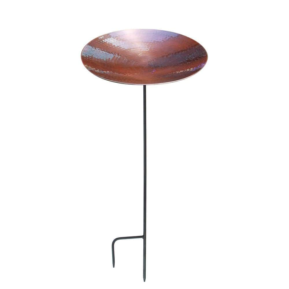 Achla Designs 16 in. Dia Antique Burnt Copper Birdbath with Stake BCB-01-S