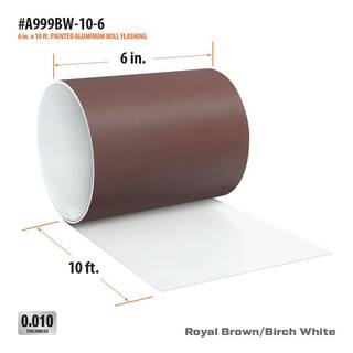 Gibraltar Building Products 6 in. x 10 ft. BrownWhite Aluminum Roll Valley Flashing A999BW-10-6