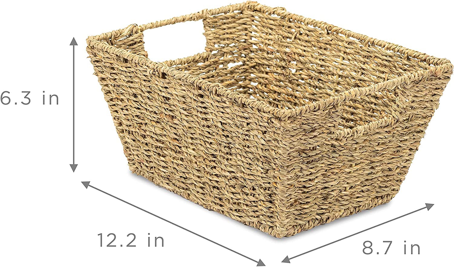 Sorbus Woven Wicker Storage Baskets for Organizing, Seagrass Closet Organizer Bins, Organization Storage Bins for Living Room, Bathroom Towels, Kitchen Pantry Cabinet, Bedroom, Handmade 2-PACK