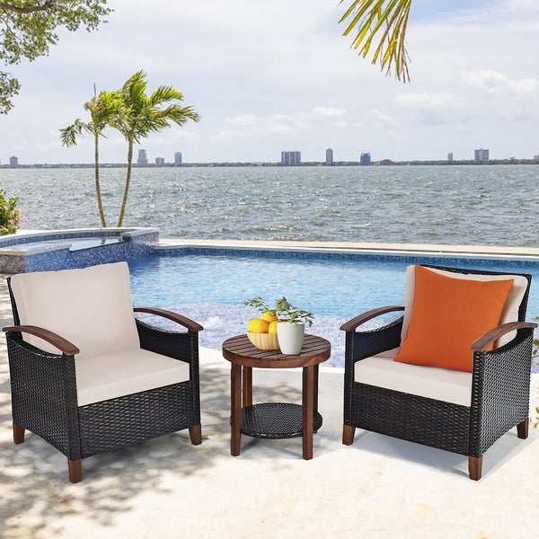 3 Piece Patio Rattan Furniture Set - Modern Furniture - Overstock - 37511920