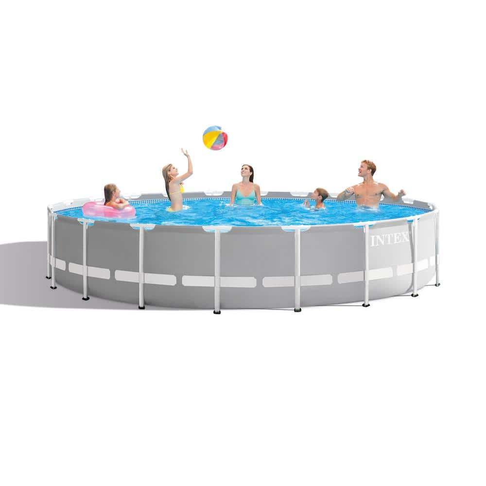 Intex Prism 20 ft. x 52 in. Round Frame Above Ground Swimming Pool with Filter Pump 26755EH