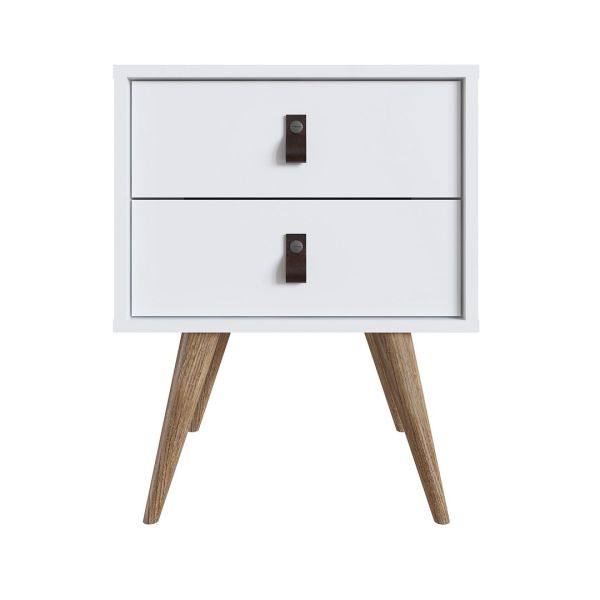 Amber Double Wide Dresser and Nightstand - Set of 2 in White