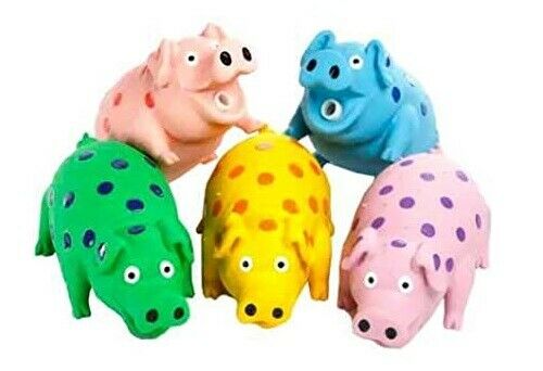 Small Dog Toys Mini Globet Polka Dot Pigs Latex Honking Squeakers 3