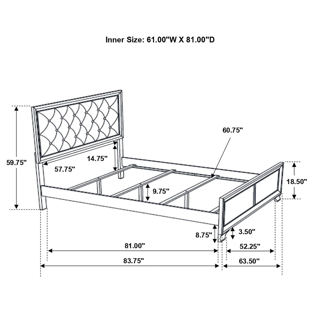 Beaumont 4 Piece Bedroom Set  Metallic Champagne