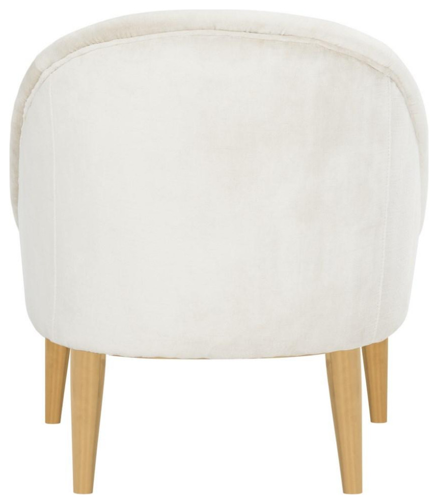 Felicia Velvet Club Chair With Gold Legs Bella White   Midcentury   Armchairs And Accent Chairs   by Peachtree Fine Furniture  Houzz