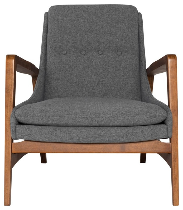 Erasmus Occasional Chair shale grey fabric   Midcentury   Armchairs And Accent Chairs   by Virgil Stanis Design  Houzz