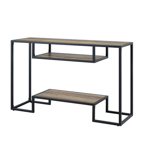 Industrial Style Industrial Metal Base Composite Wood Console Table， Suitable for Living Room， Hallway， Office