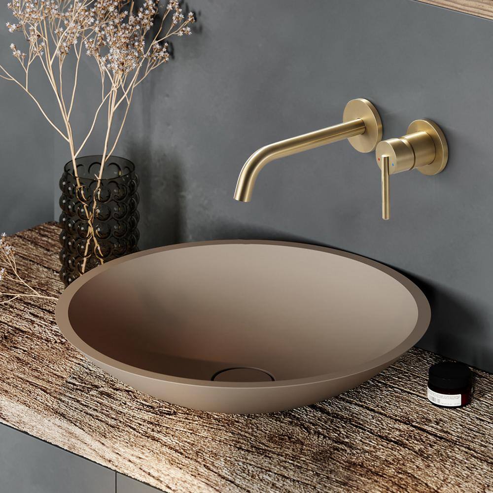 Tomfaucet Modern Single-Handle Wall Mounted Faucet Bathroom Sink Faucet in Brushed Gold TFG3306BG