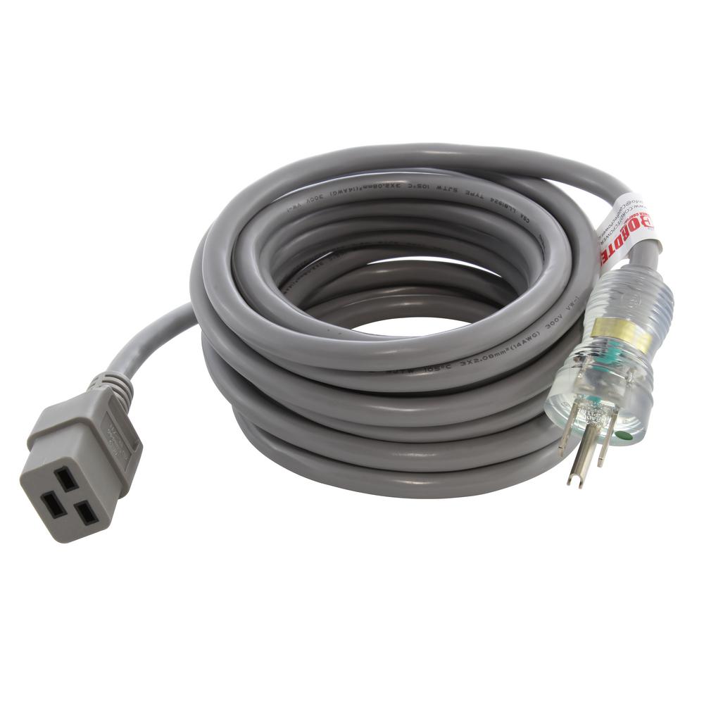 AC WORKS 15 ft. 143 15A Medical Grade Power Cord With IEC C19 Connector MD15AC19-180