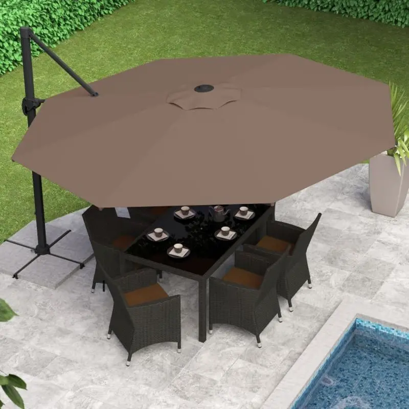 Sandy Brown Deluxe Offset Patio Umbrella