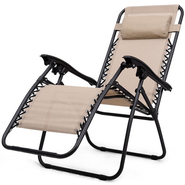 3 PCS Zero Gravity Chair Folding Lounge Table Chair Set - Overstock - 31836184