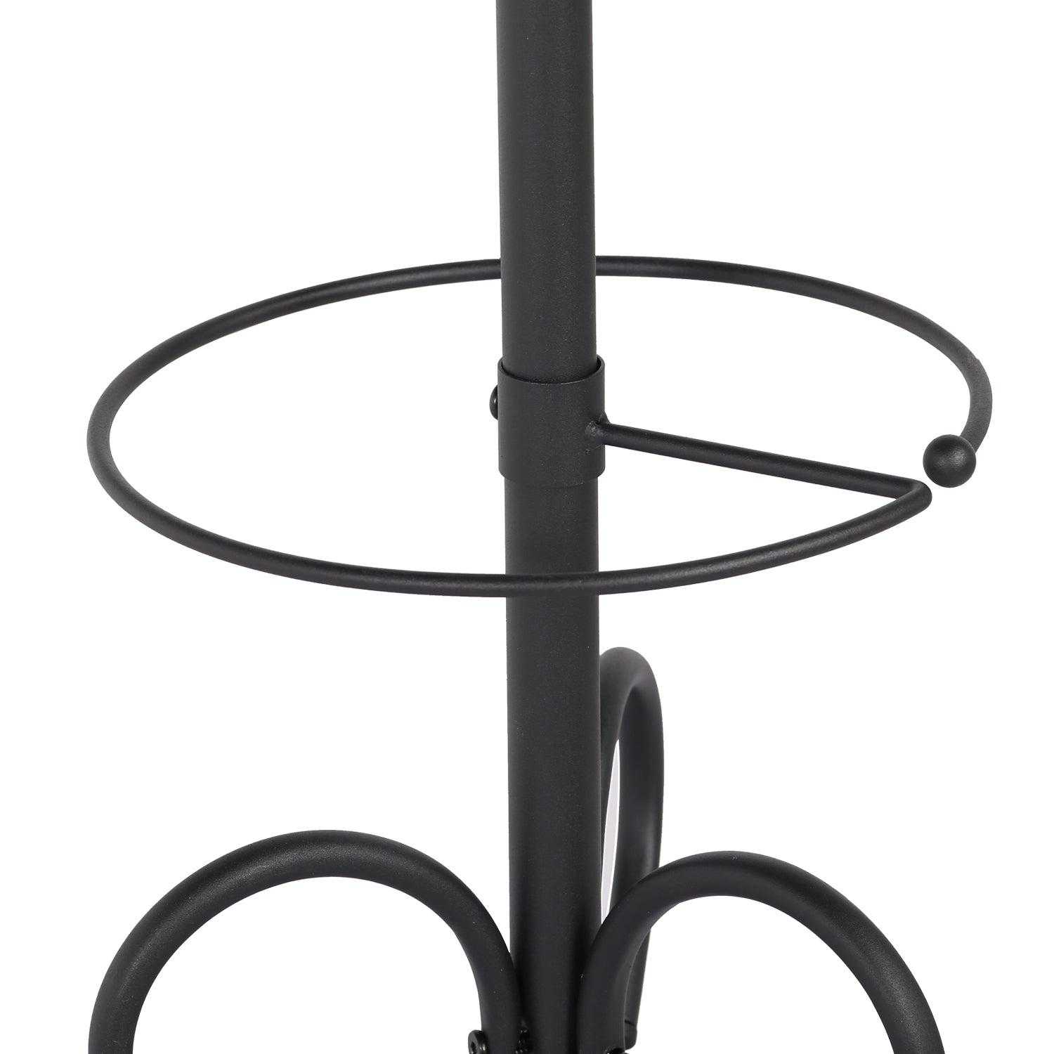 VECELO Metal Spiral Floor Coat Hat Rack， Entryway Hall Trees with Hooks and Umbrella Holder， Black