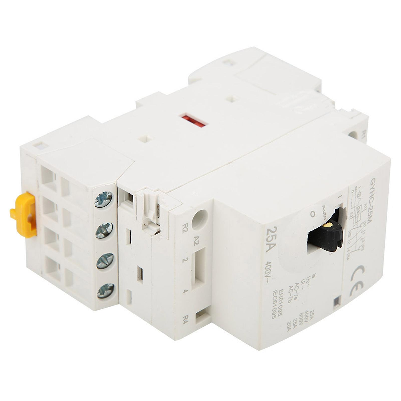 4p 25a 220v 50hz Din Rail Household Ac Contactor With Manual Control Switch2no 2nc