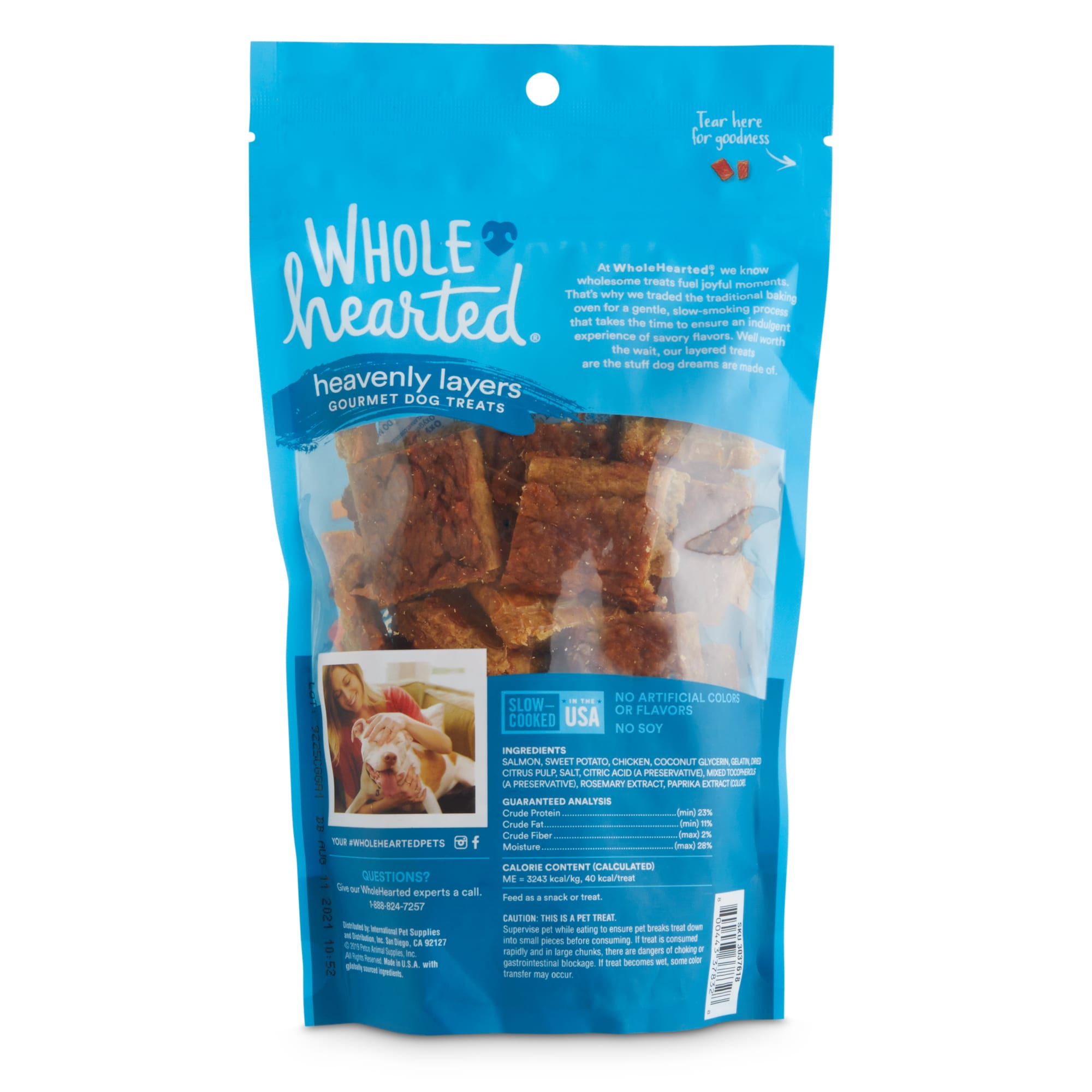 WholeHearted Heavenly Layers Salmon  Sweet Potato Flavor Gourmet Dog Treats， 10 oz.