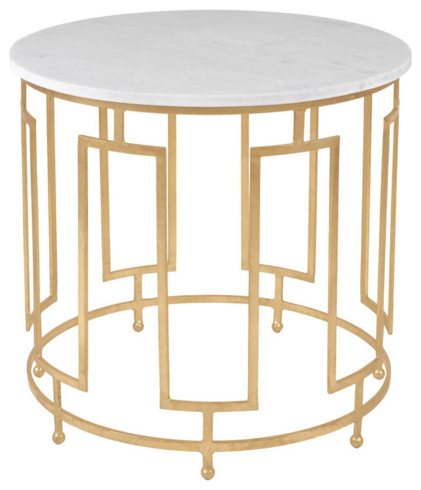 Legend White Marble Accent Table   Contemporary   Side Tables And End Tables   by Rustic Home Furniture Deco  Houzz