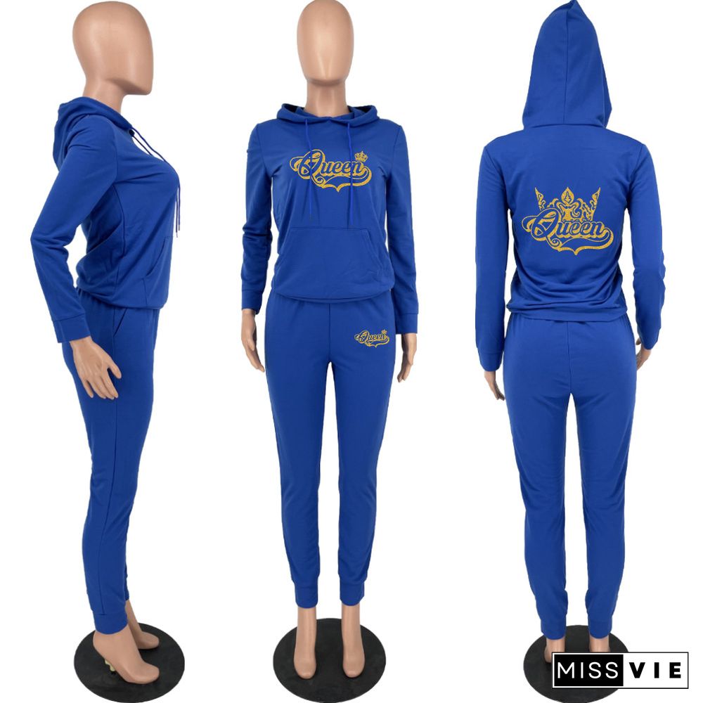 Hoodies Sporty Sweatshirt And Skinny Pants Tracksuit