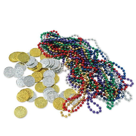 Beistle 50038 Treasure Loot  12 asstd color beads ...