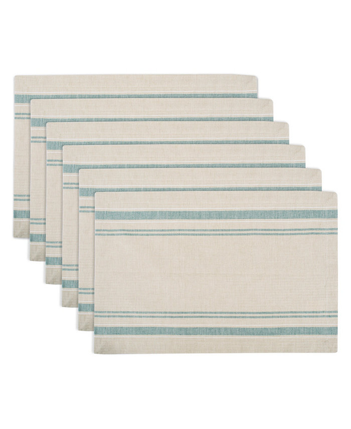 Design Imports Chambray French Stripe Placemat Set of 6