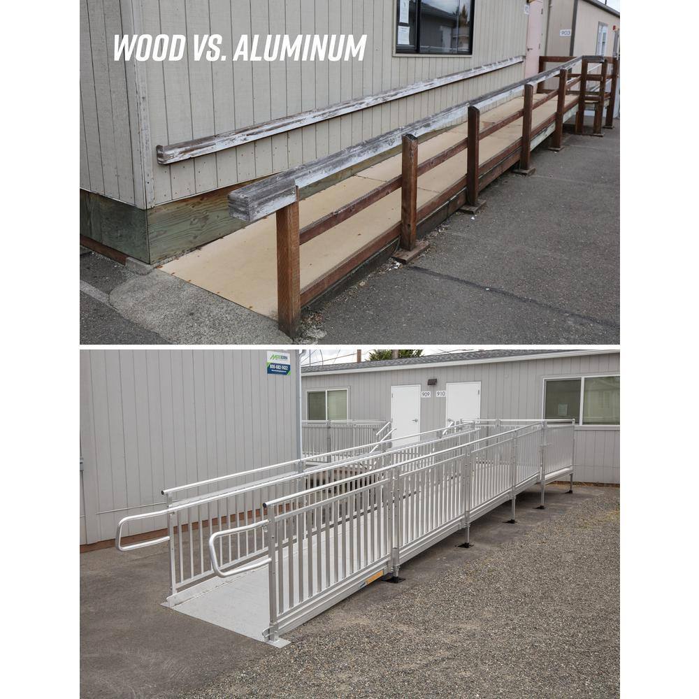 EZ-ACCESS PATHWAY HD 10 ft. Aluminum Code Compliant Modular Wheelchair Ramp System PHD S1048G