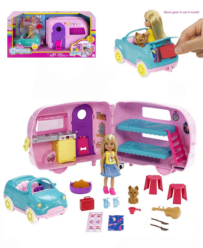 Barbie Toys Camper Playset with Chelsea Doll Toy Car and Accessories