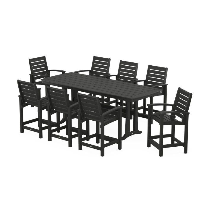 Polywood Signature 9-Piece Counter Set with Trestle Legs PWS1930-1