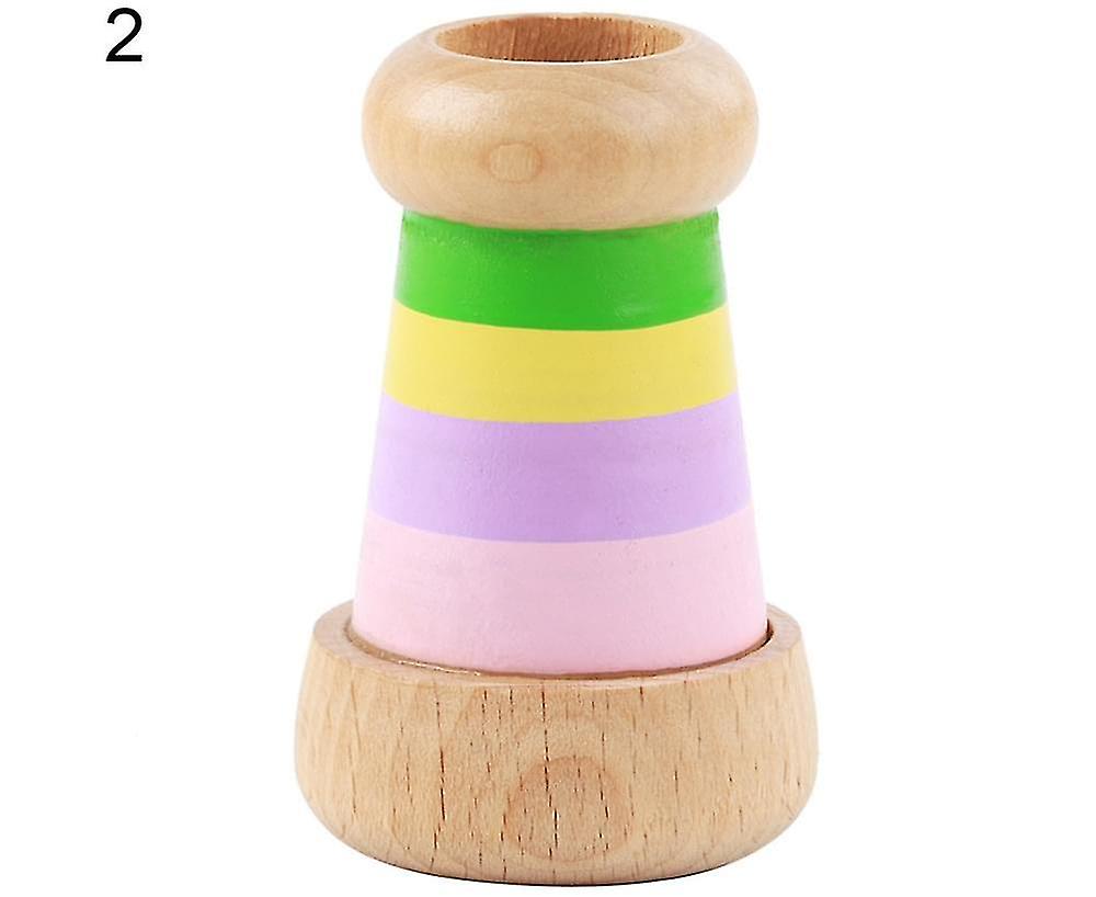 Rainbow Magical Wooden Mini Kaleidoscope Effect Polygon Prism Children Toy - Pink