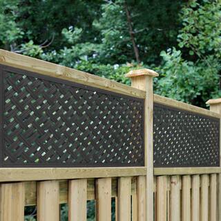 DISTINCT 24 in. x 48 in. Wesley Black Recycled Rubber Decorative Privacy Screen Panel MT5100631