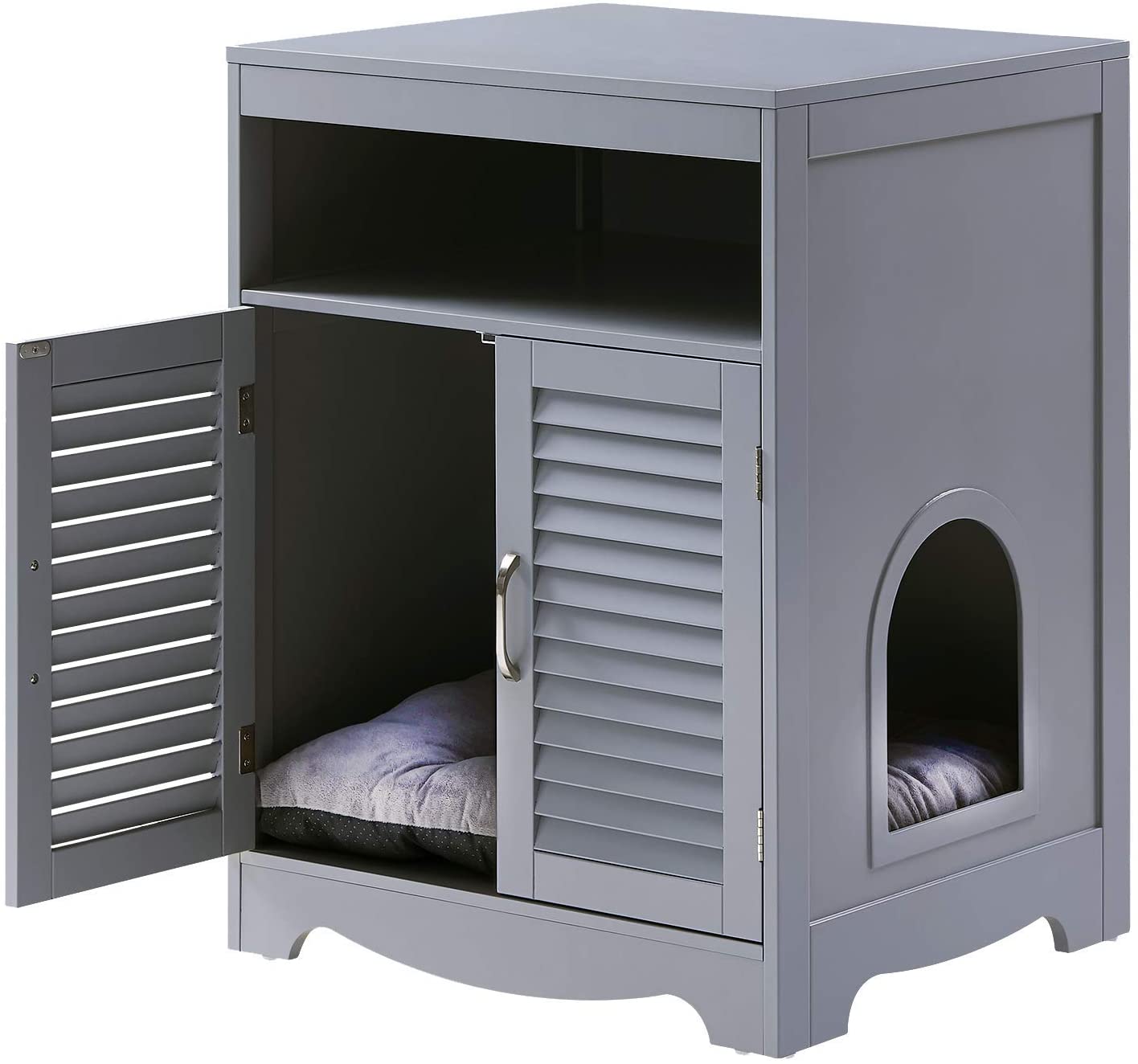 Penn-Plax Cat Walk Furniture: Contemporary Cat Litter Hide-Away Cabinet – Gray