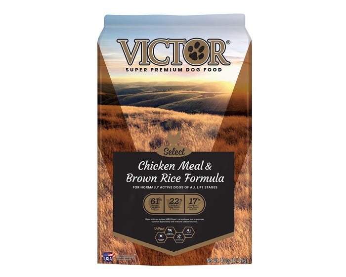 Victor Chicken Meal and Brown Rice Formula Dry Dog Food， 40 lb. Bag