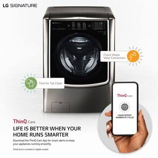 LG SIGNATURE 5.8 Cu. Ft. SMART Front Load Washer in Black Stainless Steel with TurboWash and Steam WM9500HKA