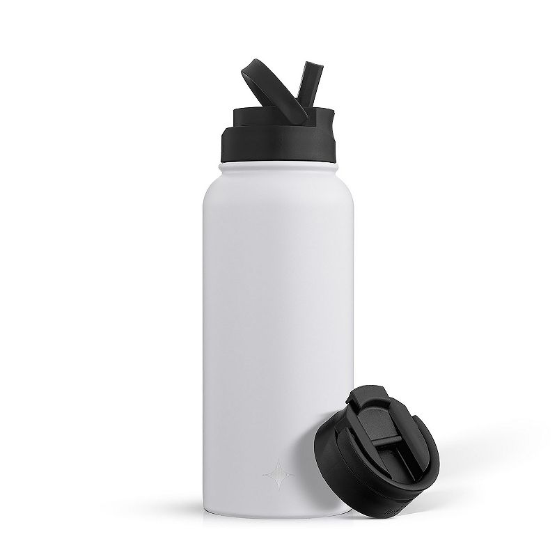 JoyJolt Vacuum Insulated 32-oz. Water Bottle with Flip Lid and Sport Straw Lid