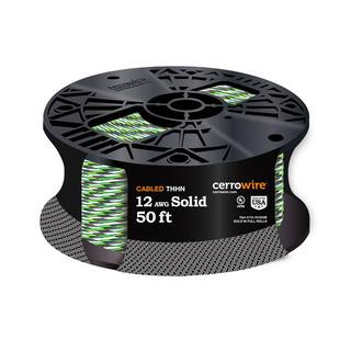 Cerrowire 50 ft. 123 Black White Green Solid Copper THHN Wire 112-161253B