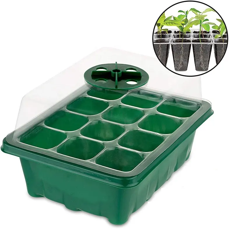 OEM/ODM Plastic Seed Plant Growing Trays 6/12/24 Cells Nursery Seedling Tray With Humidity Domes