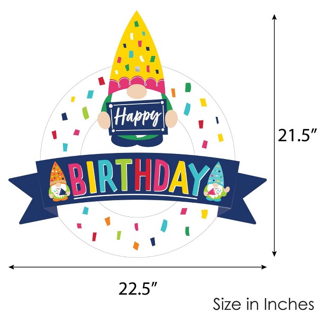 Big Dot Of Happiness Gnome Birthday Outdoor Happy Birthday Party Decor Front Door Wreath