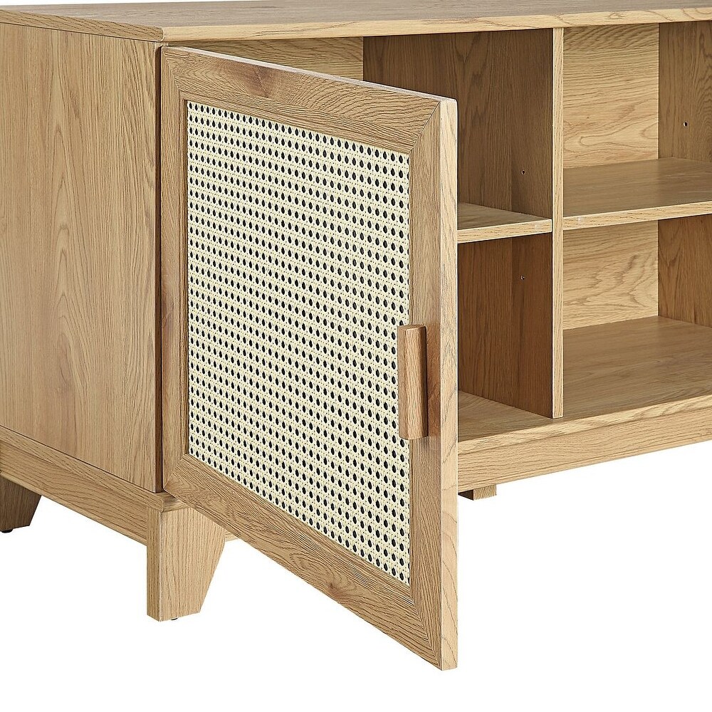 Manhattan Comfort Sheridan 62.99 In. Modern Cane Media Cabinet Console