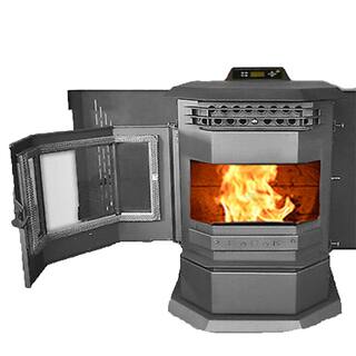 ComfortBilt HP22 2800 sq. ft. EPA Certified Pellet Stove with Auto Ignition and Stainless Steel Trim in Carbon Black HP22SS-Black