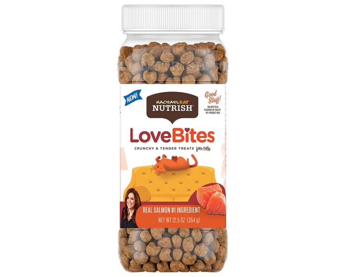 Rachael Ray Nutrish Love Bites Cat Treats Salmon， 12.5 oz. Canister