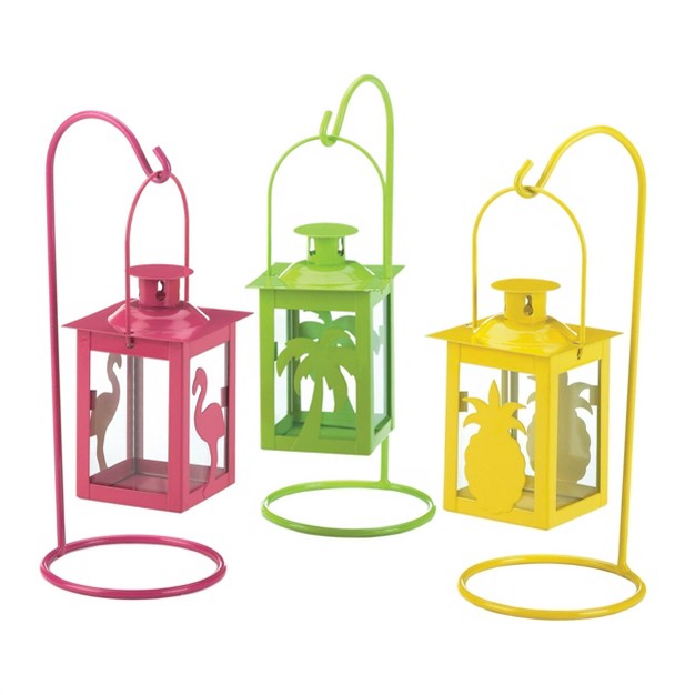 Set Of 3 Iron Tropical Outdoor Lanterns Zingz amp Thingz