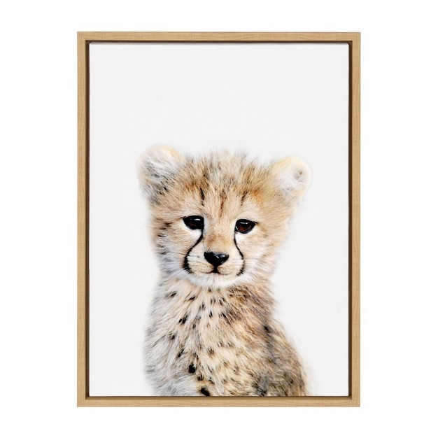 X 24 quot Sylvie Cheetah Framed Canvas By Amy Peterson Natural Kate amp Laurel All Things Decor