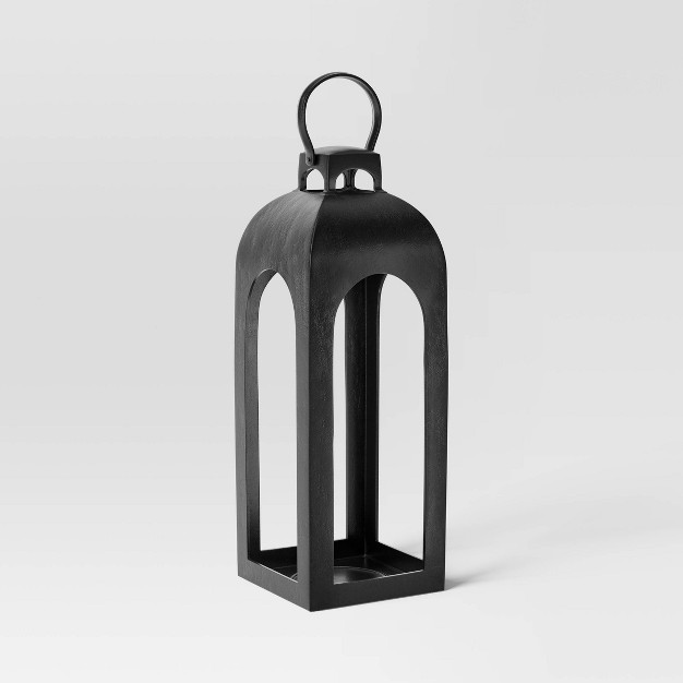 Cast Aluminum Outdoor Lantern Candle Holder Black