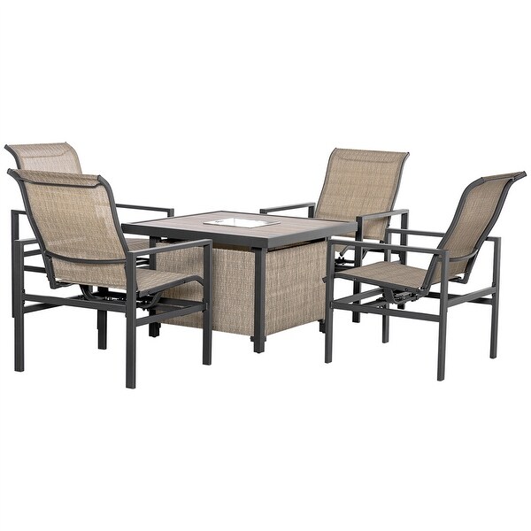 5 Piece Patio Dining Set with Builtin Ice Bucket Insert