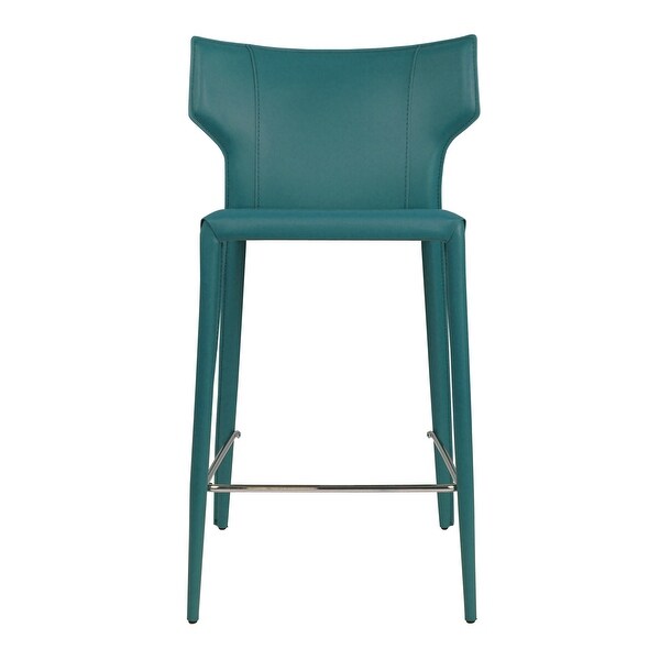 Adoro Mid-century Modern Wingback Leather Counter Stool - Contract Grade