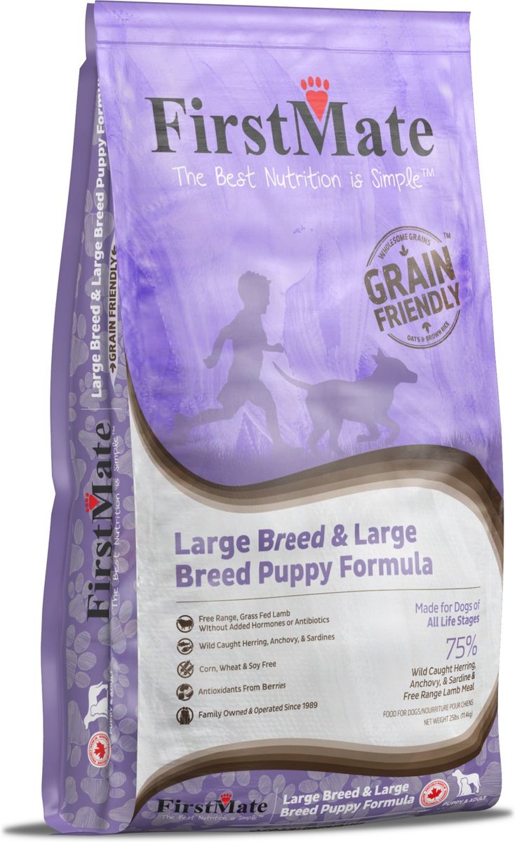 Firstmate Large Breed Puppy Formula Dry Dog Food， 25-lb bag