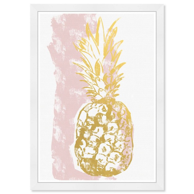 X 21 quot Gold And Blush Pineapple Food And Cuisine Framed Art Print Wynwood Studio