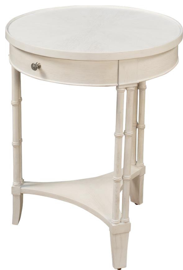 Side Table SARREID Traditional Antique Round Tripod Working White   Asian   Side Tables And End Tables   by EuroLuxHome  Houzz